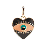 Enamel Heart Evil Eye Bale Charm