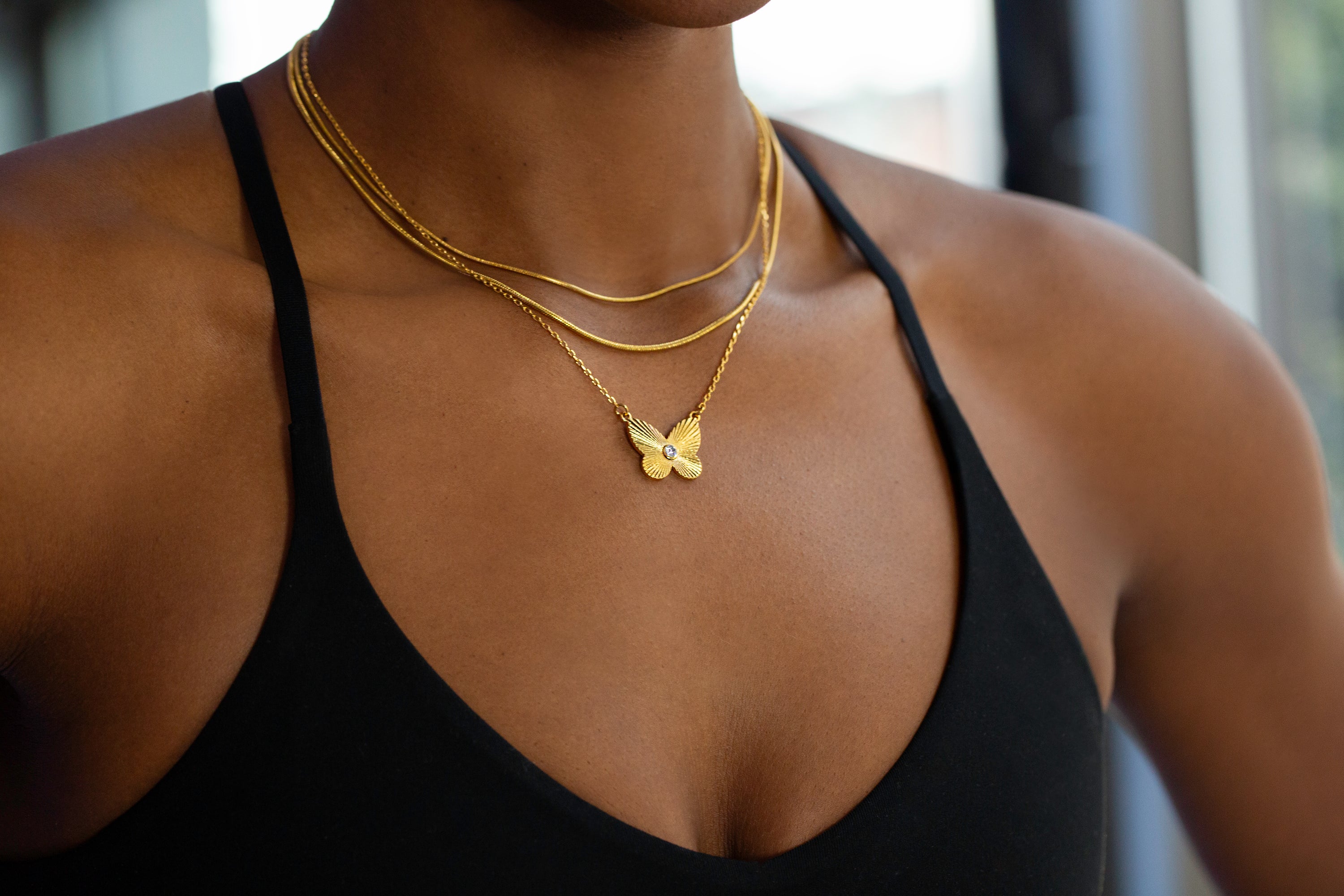 Double Layer Snake Chain Waterproof Necklace