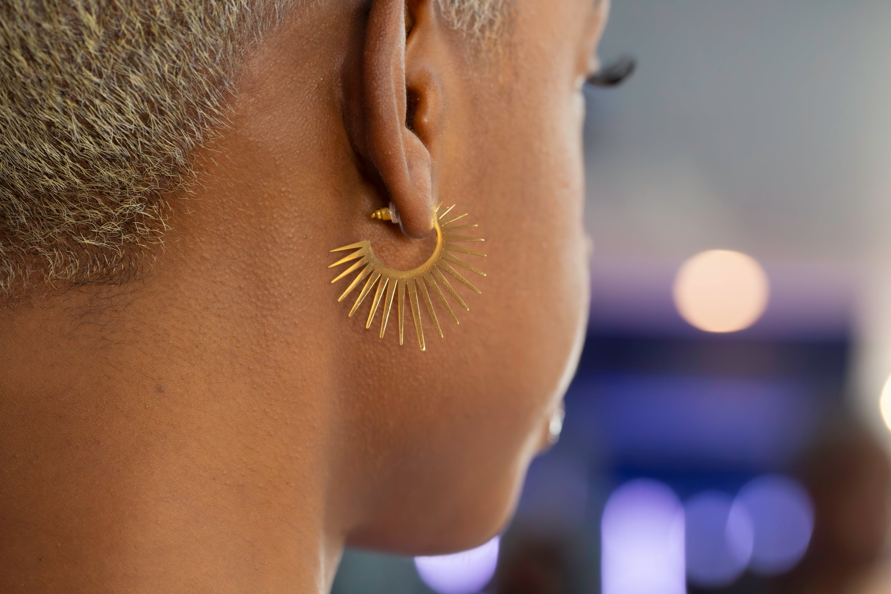 Waterproof Large Starburst Post Earring