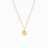 Natural Stone Beaded Necklace with Domed Pendant
