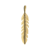 Feather Charm with Pavé Center Strip