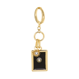 Enamel Rectangle Drop Charm with Mini Starburst