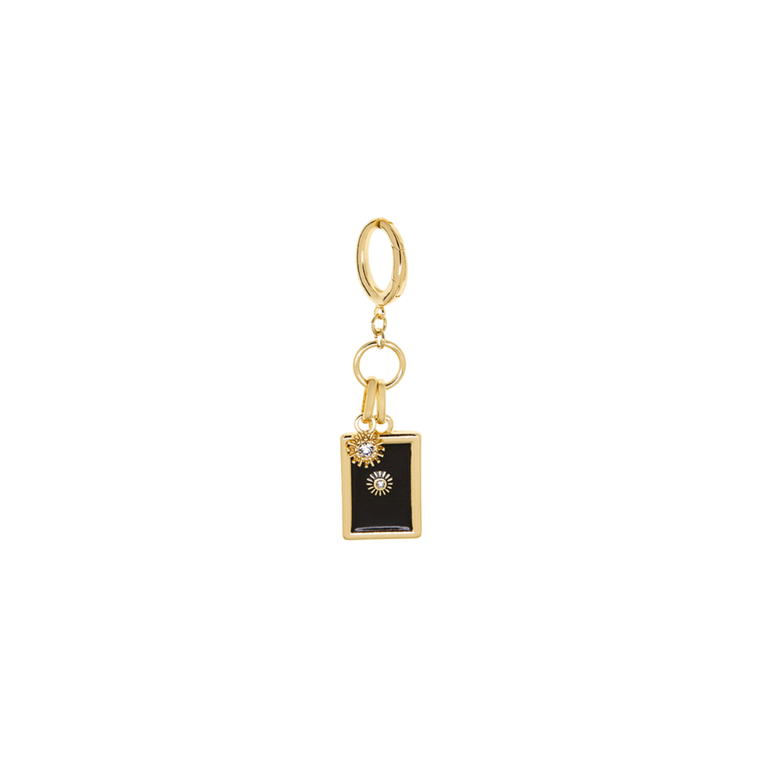 Enamel Rectangle Drop Charm with Mini Starburst