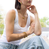 Waterproof Necklace with Bean Shaped Charm