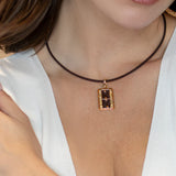 Enamel Pave Dog Tag Charm