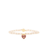 Pink Heart Multi Bead Stretch Bracelet