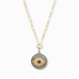 Evil Eye Diamond and Sapphire Pendant Necklace