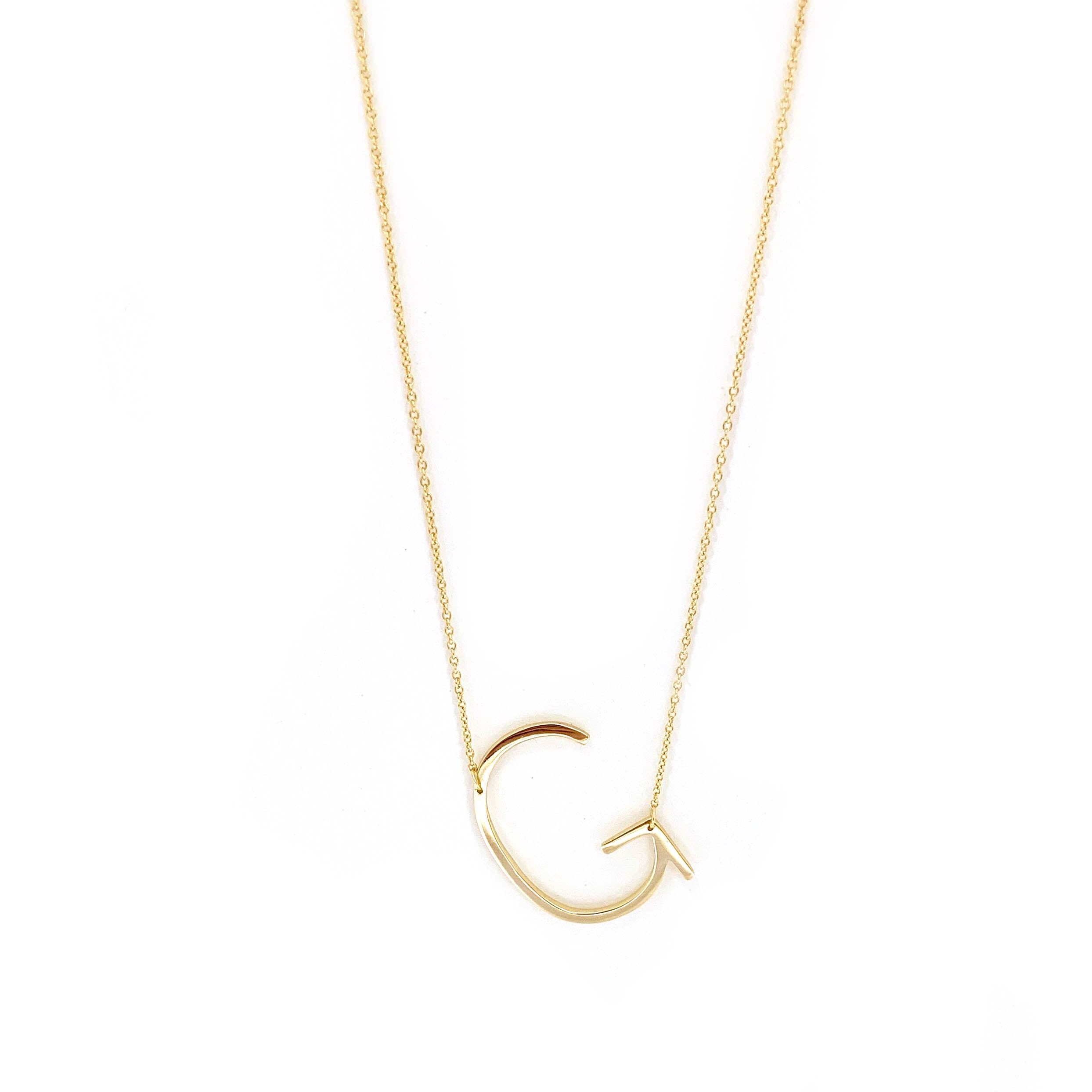 sterling large initial necklace