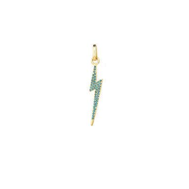 Mini Pavé Bolt Bale Charm - gold/turquoise