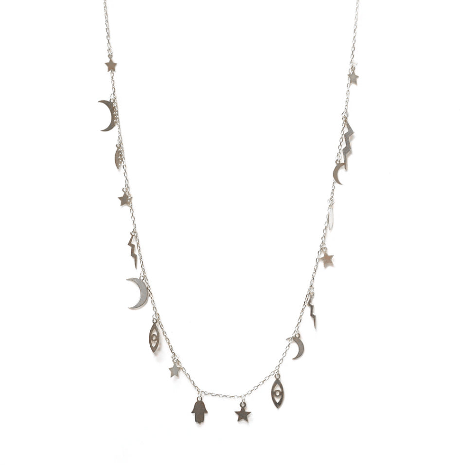 sterling multi-charm necklace