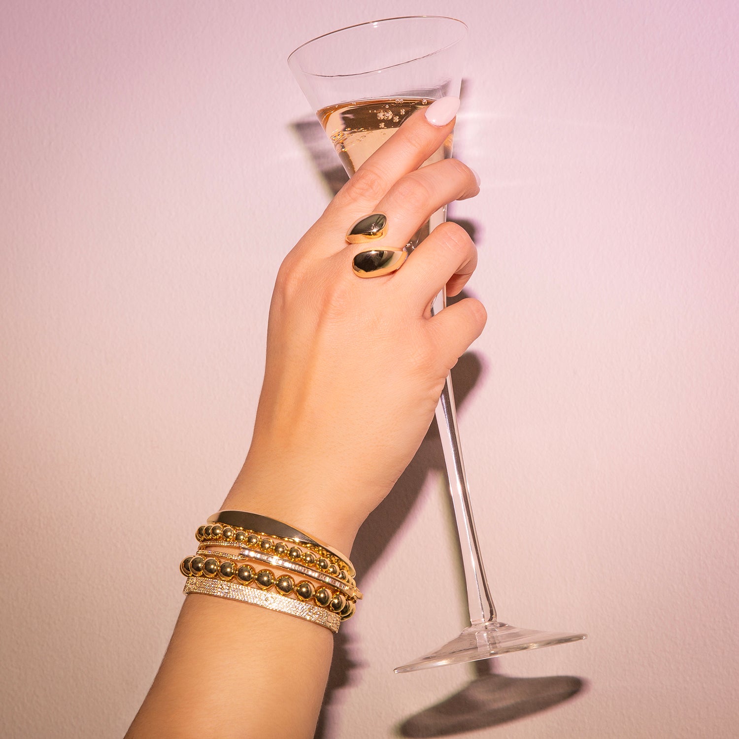 6mm Metal Beaded Stretch Bracelet