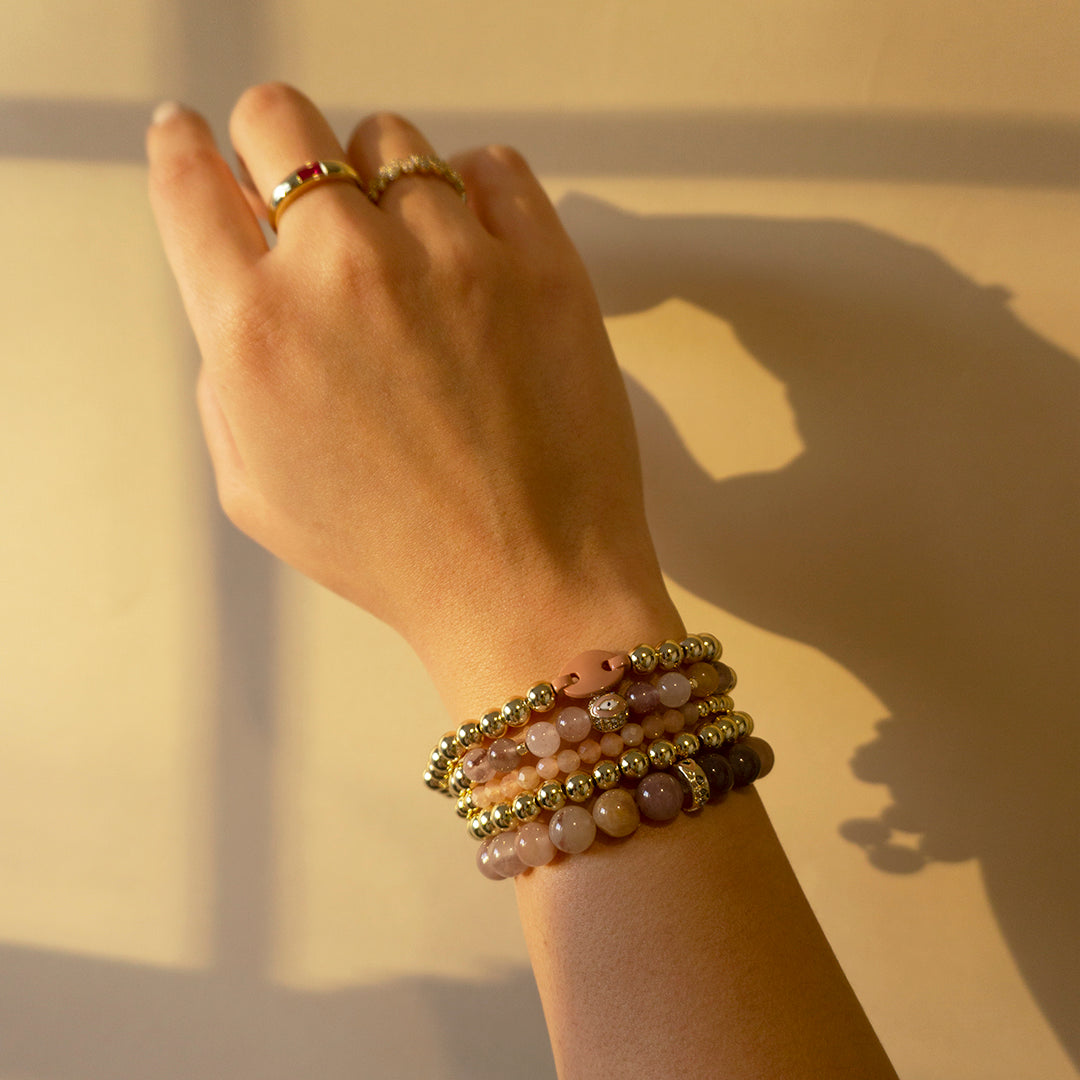 Heart Love Pearl Cubic Zirconia 18K Gold Beads Bracelet for Women – ZIVOM