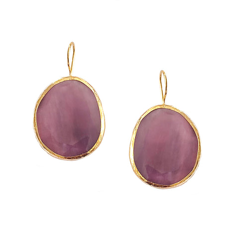 gold plated cat-eye glass earring