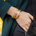 brass pave link bangle