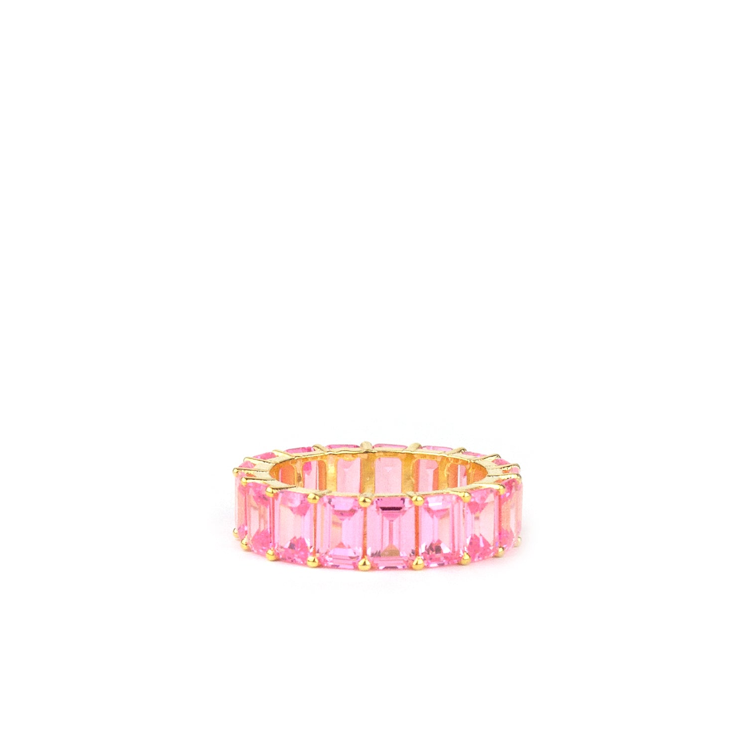 gold plated large baguette ring