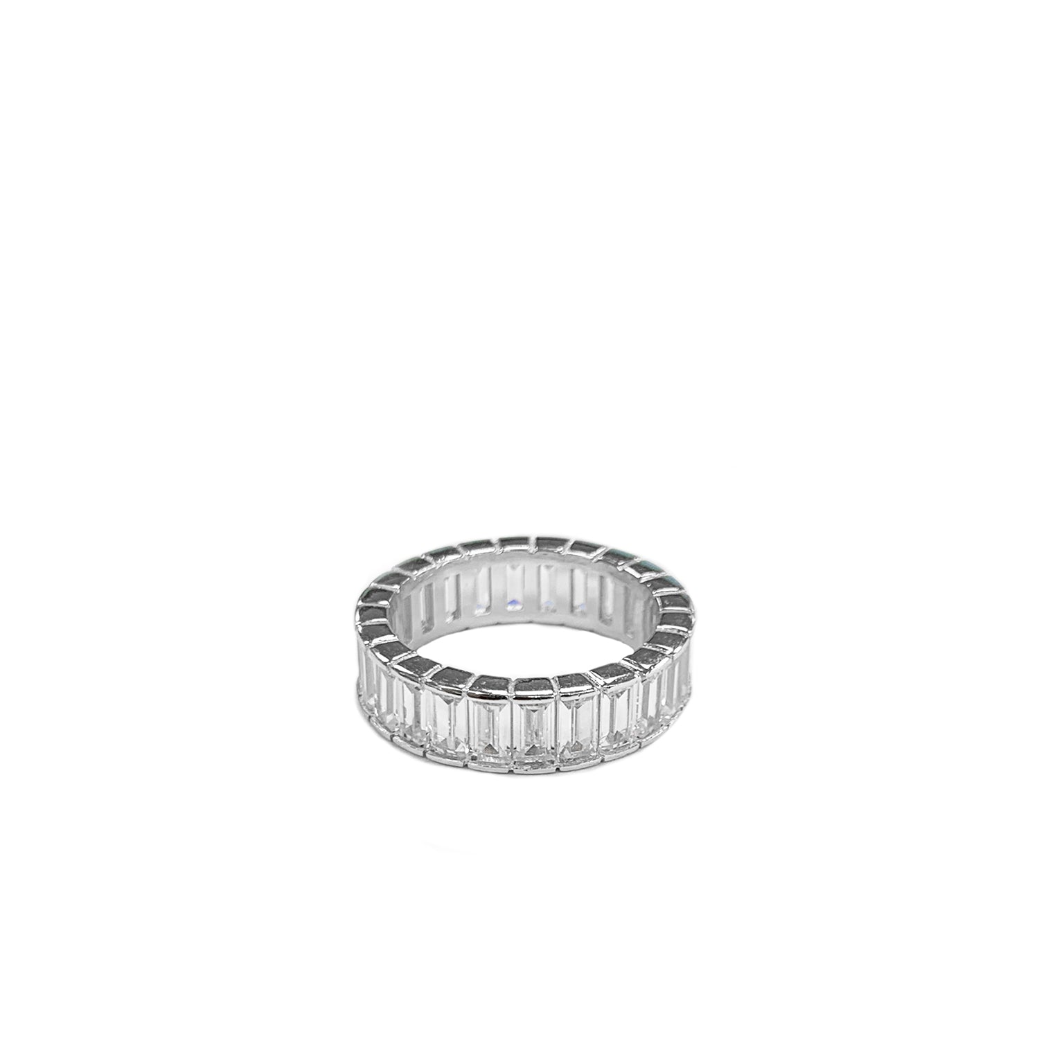 sterling rectangle baguette ring