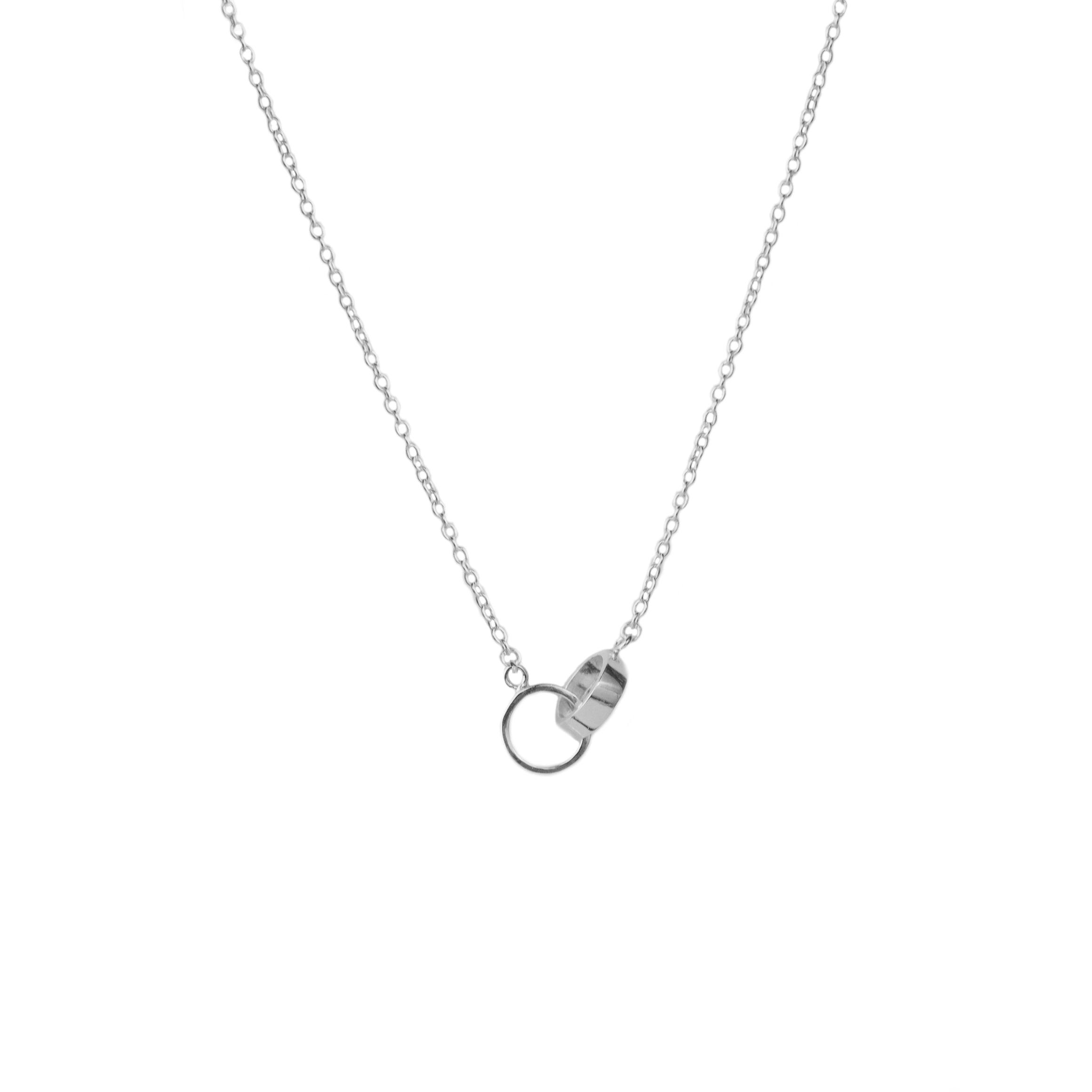 sterling interlocking ring necklace – Marlyn Schiff, LLC