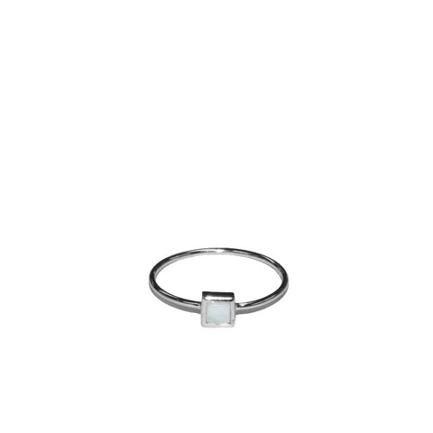 sterling iridescent square ring