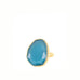 gold plated cat-eye glass adjustable ring