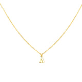 Gold Plated Block Letter Initial Necklace