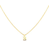 Gold Plated Block Letter Initial Necklace