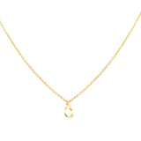 Gold Plated Block Letter Initial Necklace