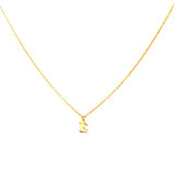 Gold Plated Block Letter Initial Necklace