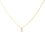 Gold Plated Block Letter Initial Necklace