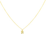 Gold Plated Block Letter Initial Necklace
