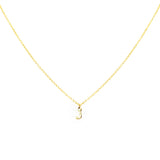 Gold Plated Block Letter Initial Necklace