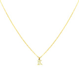 Gold Plated Block Letter Initial Necklace