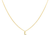 Gold Plated Block Letter Initial Necklace