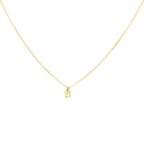 Gold Plated Block Letter Initial Necklace