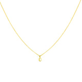 Gold Plated Block Letter Initial Necklace