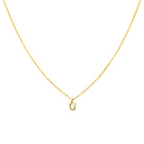 Gold Plated Block Letter Initial Necklace