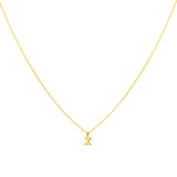 Gold Plated Block Letter Initial Necklace