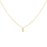 Gold Plated Block Letter Initial Necklace