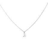 Sterling Silver Block Letter Initial Necklace