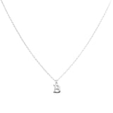 Sterling Silver Block Letter Initial Necklace
