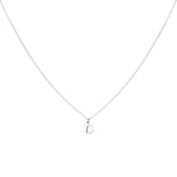 Sterling Silver Block Letter Initial Necklace