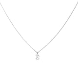Sterling Silver Block Letter Initial Necklace