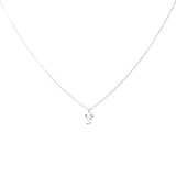Sterling Silver Block Letter Initial Necklace