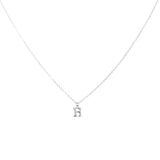 Sterling Silver Block Letter Initial Necklace