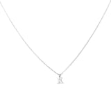 Sterling Silver Block Letter Initial Necklace
