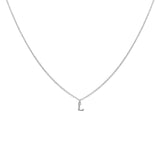 Sterling Silver Block Letter Initial Necklace