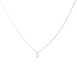 Sterling Silver Block Letter Initial Necklace