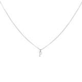 Sterling Silver Block Letter Initial Necklace
