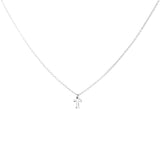 Sterling Silver Block Letter Initial Necklace