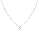 Sterling Silver Block Letter Initial Necklace