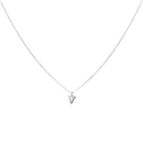 Sterling Silver Block Letter Initial Necklace